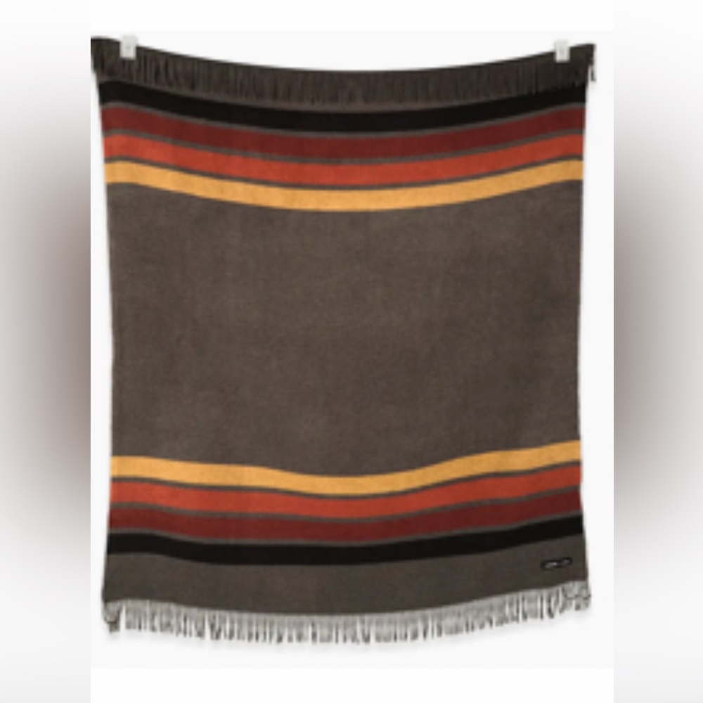 Sack Cloth and Ashes Striped Brown Throw Blanket